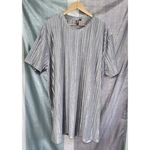 ASOS Curve Silver Metallic Ribbed Tunic Top Long Plus Size 5XL Whimsigoth Shiny